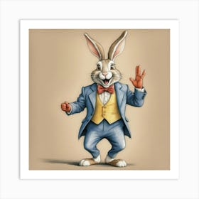 Rabbit In A Suit 35 Art Print