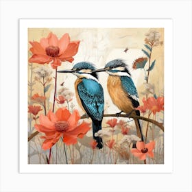 Bird In Nature Kingfisher 1 Art Print