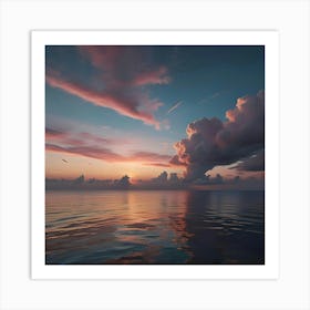 Sunset Over The Ocean Art Print