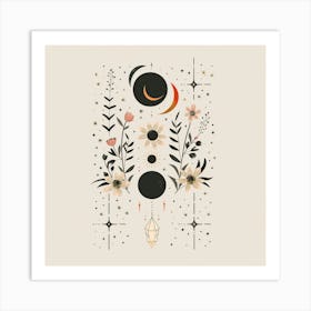 Minimalist Boho Celestial Moon 18 Art Print