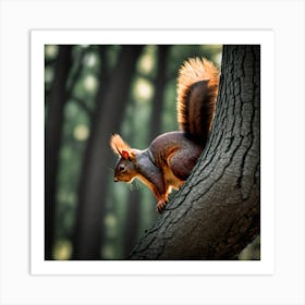 Red Squirrel In The Forest 1 Art Print