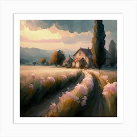 Very Soft Watercolor Paint Style Muted Colors 1 Art Print