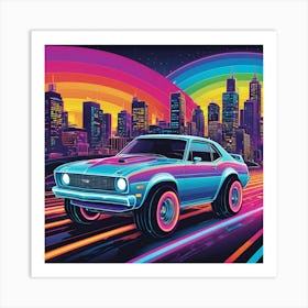 Neon Car Art Print