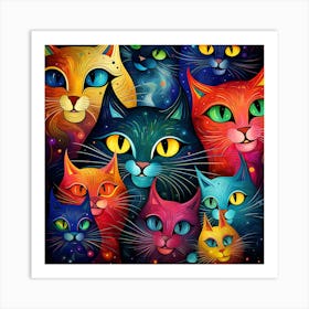 Cats In Space Art Print