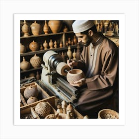 Wood Turning Crafting Skills Art Print