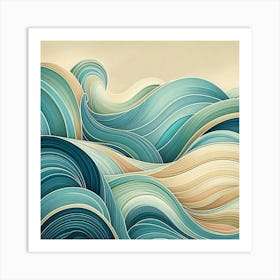 Waves Canvas Print 1 Art Print