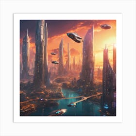 Futuristic Cityscape Art Print