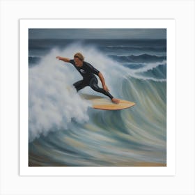 Surfer On A Wave Art Print