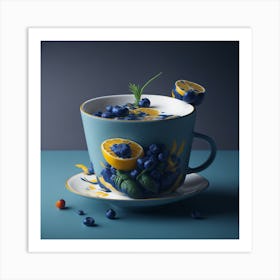 Blueberry Cup Art Print