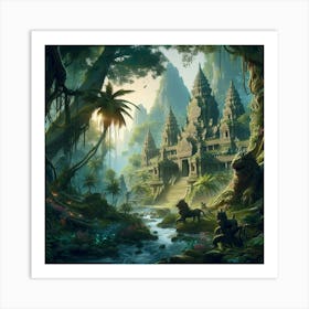 Angkor Temple In The Jungle 8 Art Print