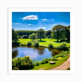 Pond In A Park 1 Art Print