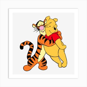 Winnie The Pooh And Tigger Art Print