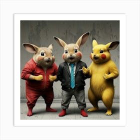 Pikachu And Friends Art Print