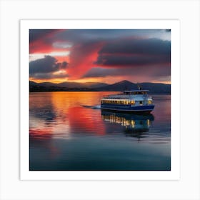 Sunset On A Boat 8 Art Print