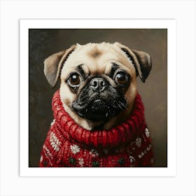 Holidays Pug 8 Art Print