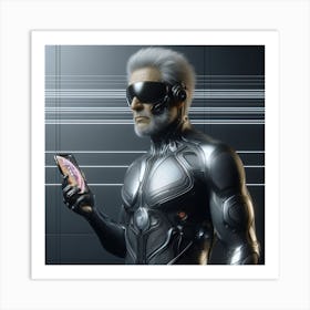 Man Holding A Cell Phone Art Print