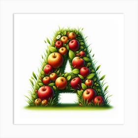 Funny Alpabet - A (Apples) Art Print