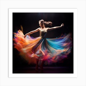 Dancer In Colorful Dress Art Print