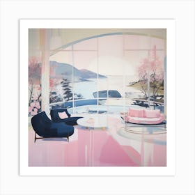 Pink Living Room 3 Art Print