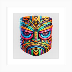 Watercolor Festival Tiki Mask 3 Art Print