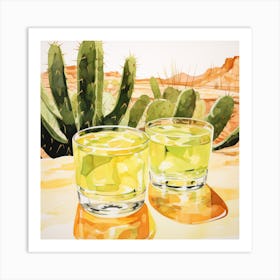 Drink In The Cactus Desert 1 Art Print