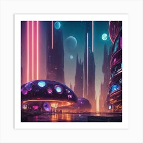 Futuristic City 38 Art Print