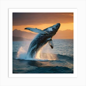 Humpback Whale Breaching 2 Art Print