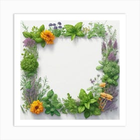 Frame Of Herbs 22 Art Print