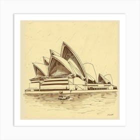 A Sydney Opera House In Sydney Hand Drawn Sketch 1719930199 3 Art Print