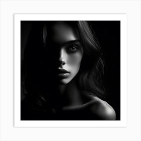 Portrait Of A Woman In The Dark 1 Art Print