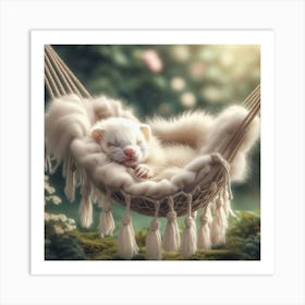 Ferret Sleeping In A Hammock 4 Art Print