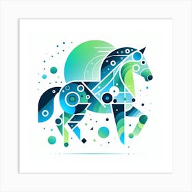 Geometric Art Horse 3 Art Print