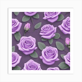 Purple Roses Wallpaper Art Print