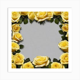 Yellow Roses Frame 9 Art Print