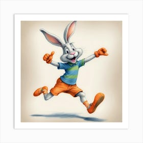 Bunny Jumping Art Print