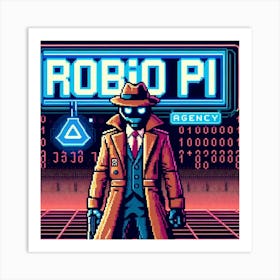 8-bit robot detective agency Art Print