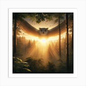 Owl In The Forest Art Print