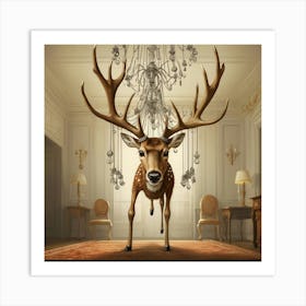 Deer In A Room 5 Art Print