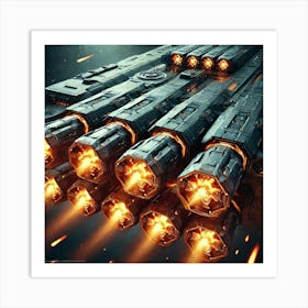 Inferno Class Dreadnought Incendiary Missiles Art Print