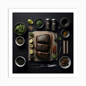 Barbecue Props Knolling Layout (44) Art Print