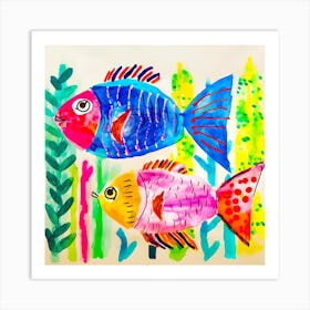 Watercolor Fish Painting Art Print