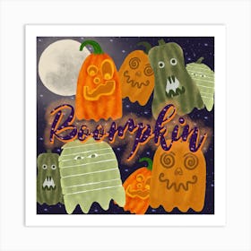 Pumpkin Ghosts. 1 Art Print