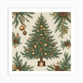 Christmas Tree Wall Arts (4) Art Print