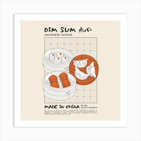 Dim Sum Square Art Print