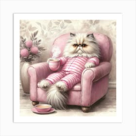 Cat In Pajamas 3 Art Print