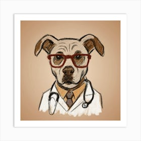 Doctor Scribbles The Dog Scribbeling Scribbels Art Print