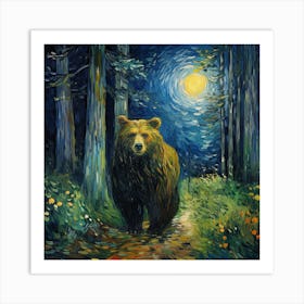 Bear In The Woods Art Print