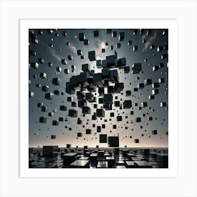 Abstract Cubes Art Print