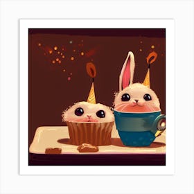 Bunny Cupcakes Art Print