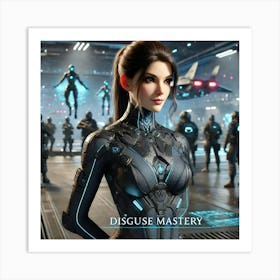 A Sci Fi Scene Showcasing Lyra Valen Disguise Mastery Art Print